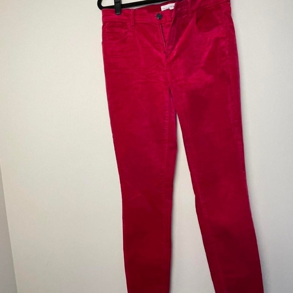 LOFT Pants - Hot Pink LOFT velour skinny pants petite 4.